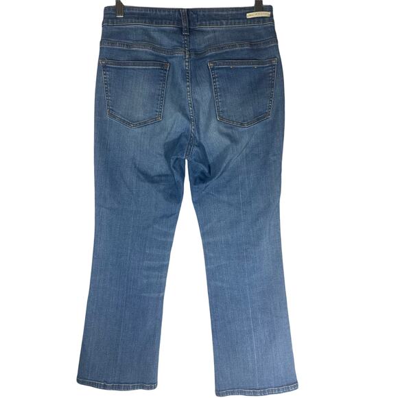 Pilcro & The Letterpress High Rise Flare Jeans Sz 28 Button Fly Cropped Stretchy - Picture 2 of 12